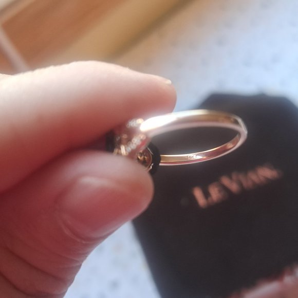 LE Vian 1/5 ct. t.w. Diamond and Blue Topaz Ring in 14K Rose Gold - Picture 3 of 6